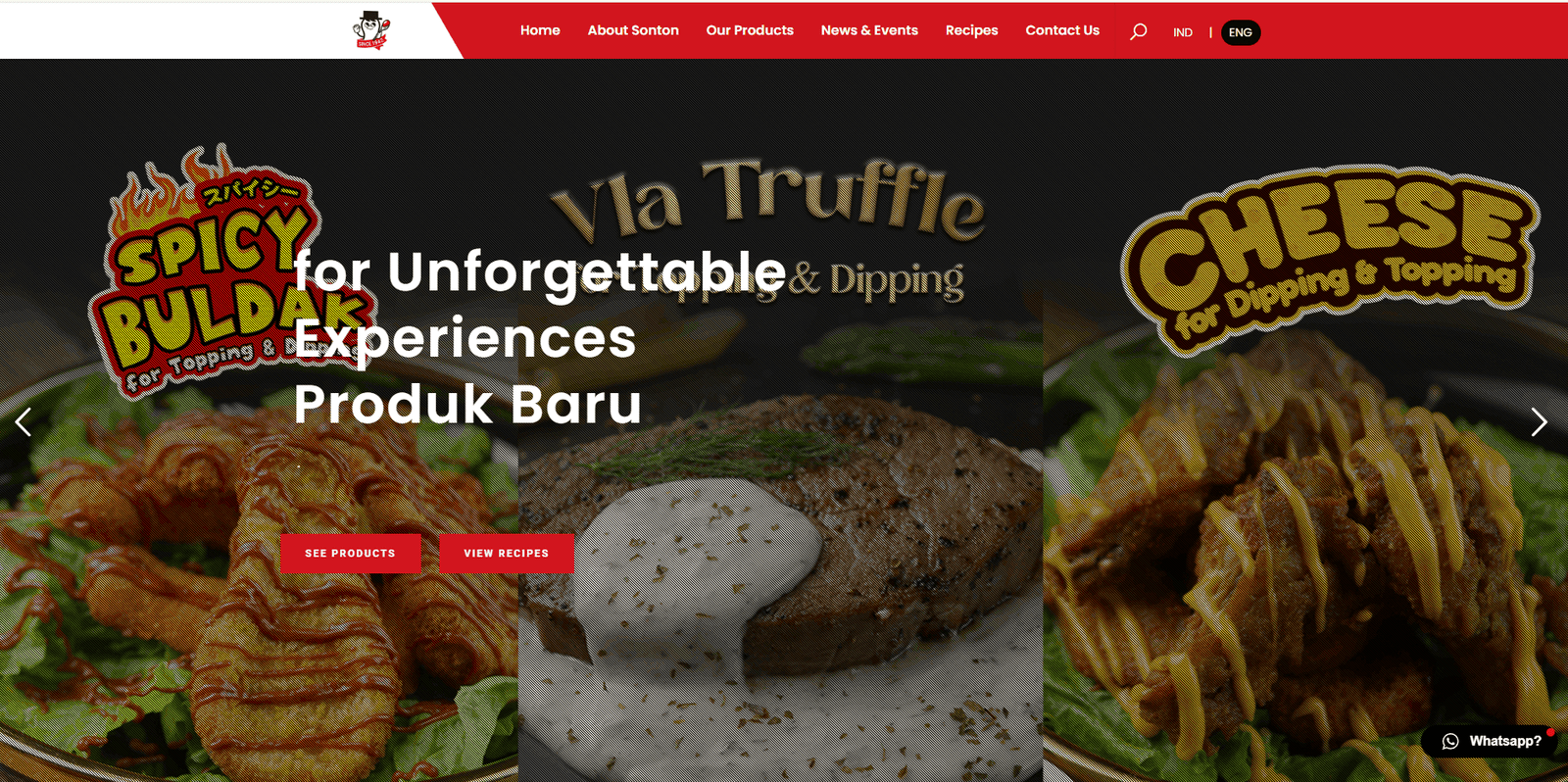 Contoh portfolio website untuk PT Sonton Food