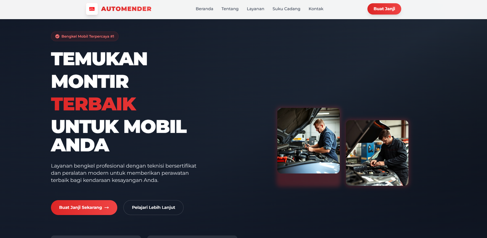 Template Website Bengkel & Otomotif